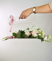 Изображение товара Прозрачная сумка для цветов Love Flowers серебро
